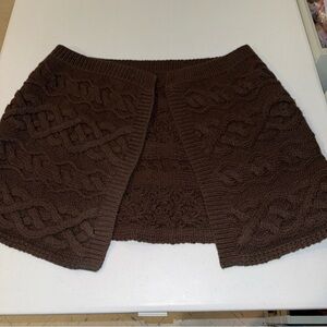 Loft Scarf Knit Brown Lambs Wool Shawl